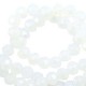 Faceted glass beads 4x3mm disc Brilliant white crystal-pearl shine coating